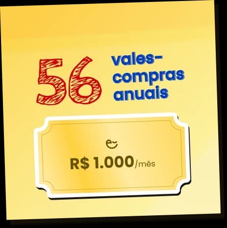 Vale-compras de R$ 1.000 por mês da promoção Volta às Aulas Condor.